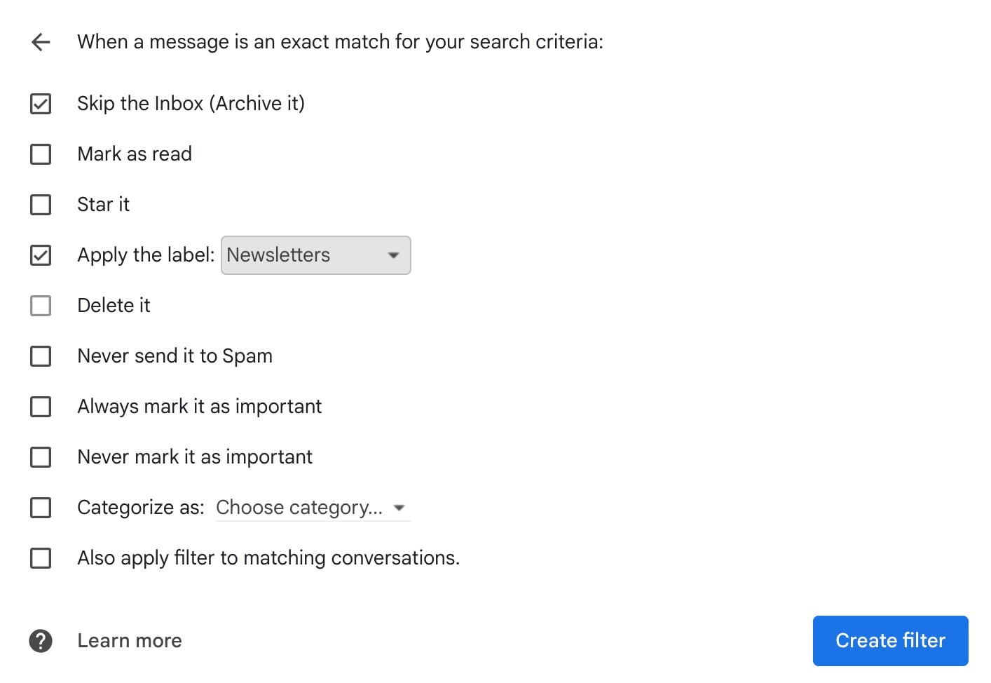 gmail remove inbox label filter bulk