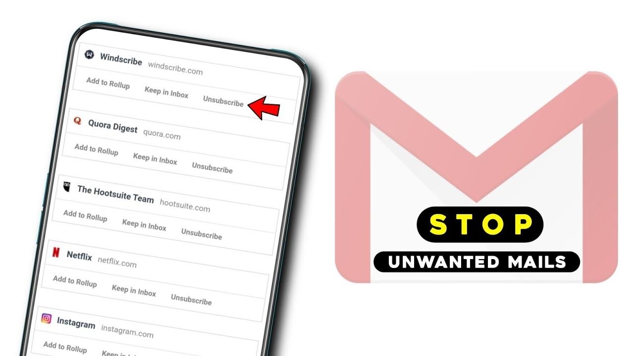 how to unsubscribe emails from Gmail