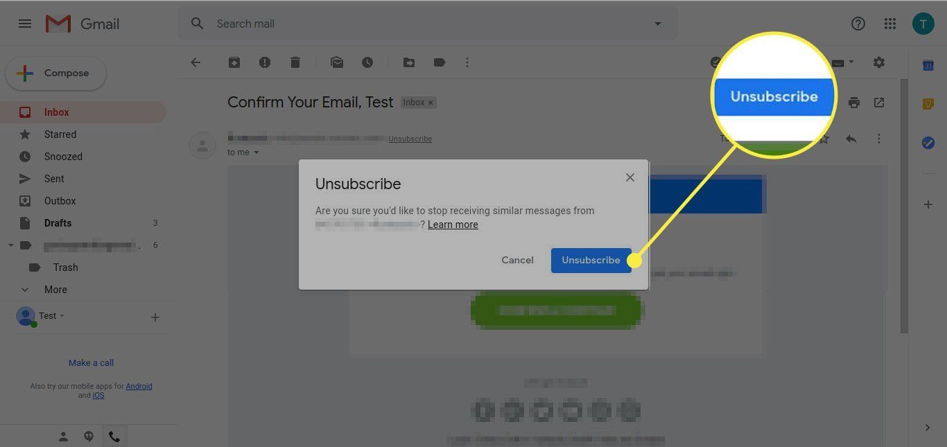 remove subscription from gmail